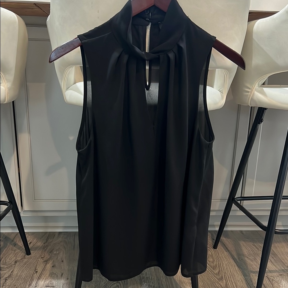 New Look Semi-Sheer Black Sleeveless Blouse